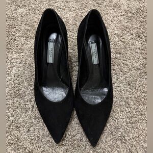 Prada Women's Black Suede Heels